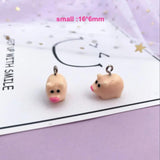 Resin Pig Charms Earrings Pendant DIY 10 PCs