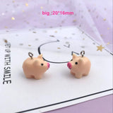 Resin Pig Charms Earrings Pendant DIY 10 PCs