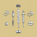 Antique Silver Plated Nurse Doctor Charms Ambulance Collection Medical Pendants