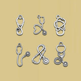 Antique Silver Plated Nurse Doctor Charms Ambulance Collection Medical Pendants
