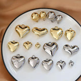 5pcs Silver Heart Round Charms Acrylic Pendants DIY Jewelry Making