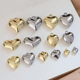 5pcs Silver Heart Round Charms Acrylic Pendants DIY Jewelry Making