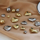 5pcs Silver Heart Round Charms Acrylic Pendants DIY Jewelry Making
