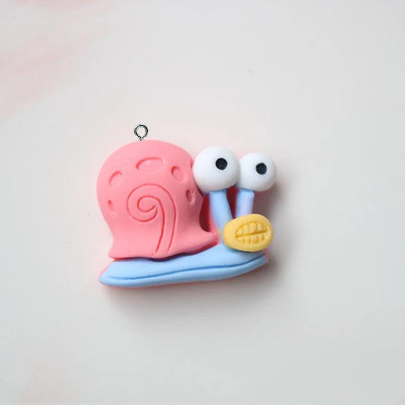 10pcs Snail Resin Charms for DIY Jewelry Making