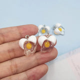 10pcs Mini Egg Yolk Resin Charms for DIY Jewelry Key Chain Pendant C920