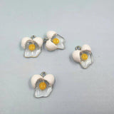 10pcs Mini Egg Yolk Resin Charms for DIY Jewelry Key Chain Pendant C920