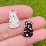 20Pcs Enamel Cat Charms for Jewelry Making DIY Pendants Earrings Necklaces