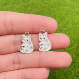 20Pcs Enamel Cat Charms for Jewelry Making DIY Pendants Earrings Necklaces