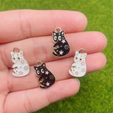 20Pcs Enamel Cat Charms for Jewelry Making DIY Pendants Earrings Necklaces