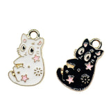 20Pcs Enamel Cat Charms for Jewelry Making DIY Pendants Earrings Necklaces