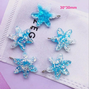Resin Snow Necklace Charms DIY Decorations Hanging Pendant Key Chain Earring
