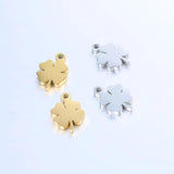 5pcs Stainless Steel Lucky Clover Flower Pendants Necklaces Charms