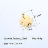 5pcs Stainless Steel Lucky Clover Flower Pendants Necklaces Charms