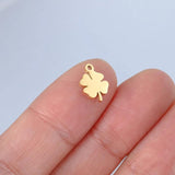 5pcs Stainless Steel Lucky Clover Flower Pendants Necklaces Charms