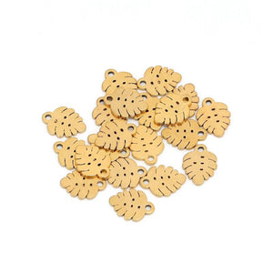 20Pcs Stainless Steel Sun Flower Leaf Charms for DIY Bracelet Necklace