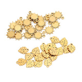 20Pcs Stainless Steel Sun Flower Leaf Charms for DIY Bracelet Necklace