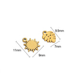 20Pcs Stainless Steel Sun Flower Leaf Charms for DIY Bracelet Necklace