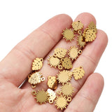 20Pcs Stainless Steel Sun Flower Leaf Charms for DIY Bracelet Necklace