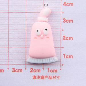 10Pcs Tooth Cup Toothpaste Resin Charms for Jewelry Making DIY Earrings