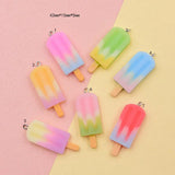 10pcs Ice Cream Charms Resin Mini Food Pendant DIY Earrings Decoration P70