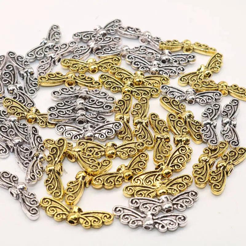 Tibetan Silver Angel Wing Spacer Beads Pendant Charms DIY Jewelry