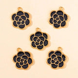 20Pcs Peony Camellia Flower Enamel Pendants for DIY Jewelry Making