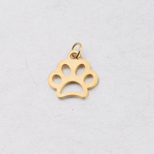 5pcs Stainless Steel Animal Footprint Charm Pendants Beads Bulk Jewelry Findings