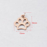 5pcs Stainless Steel Animal Footprint Charm Pendants Beads Bulk Jewelry Findings