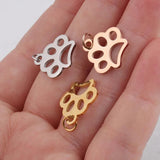 5pcs Stainless Steel Animal Footprint Charm Pendants Beads Bulk Jewelry Findings
