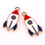 12pcs Astronaut Universe Rocket Enamel Charm Jewelry Making Earring Pendant