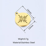 5pcs Stainless Steel Carved Hexagram Sun Star Pendants Sweater Necklaces