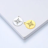 5pcs Stainless Steel Carved Hexagram Sun Star Pendants Sweater Necklaces