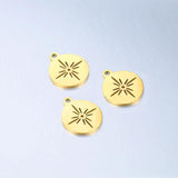 5pcs Stainless Steel Carved Hexagram Sun Star Pendants Sweater Necklaces