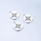 5pcs Stainless Steel Carved Hexagram Sun Star Pendants Sweater Necklaces