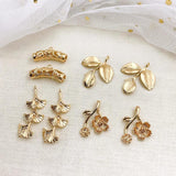 4Pcs/Lot Leaf/Flower Earring Jewelry Charms Hand Made DIY Pendant