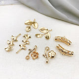 4Pcs/Lot Leaf/Flower Earring Jewelry Charms Hand Made DIY Pendant