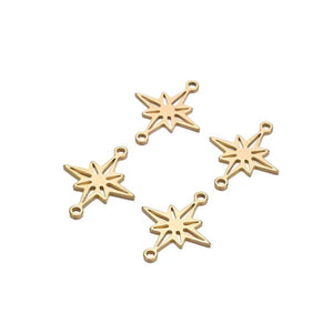 20Pcs Double Hole Star Charms Pendant for DIY Jewelry Making