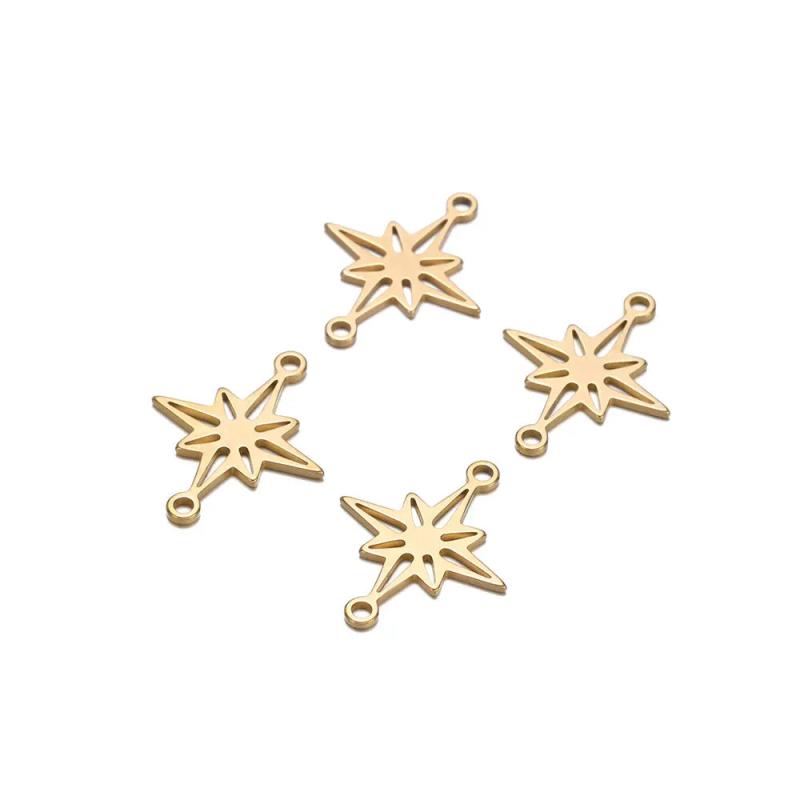 20Pcs Double Hole Star Charms Pendant for DIY Jewelry Making