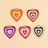 20pcs Sweet Multi-Layered Love Hearts Enamel Charms DIY Jewelry Making Accessory