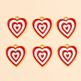 20pcs Sweet Multi-Layered Love Hearts Enamel Charms DIY Jewelry Making Accessory
