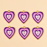 20pcs Sweet Multi-Layered Love Hearts Enamel Charms DIY Jewelry Making Accessory