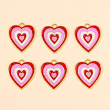 20pcs Sweet Multi-Layered Love Hearts Enamel Charms DIY Jewelry Making Accessory