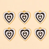 20pcs Sweet Multi-Layered Love Hearts Enamel Charms DIY Jewelry Making Accessory
