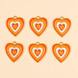 20pcs Sweet Multi-Layered Love Hearts Enamel Charms DIY Jewelry Making Accessory