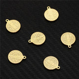5PCS Stainless Steel Coin Jesus Charm For DIY Christian Necklace Pendant