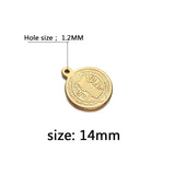 5PCS Stainless Steel Coin Jesus Charm For DIY Christian Necklace Pendant