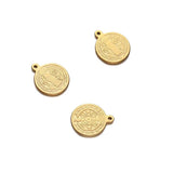5PCS Stainless Steel Coin Jesus Charm For DIY Christian Necklace Pendant