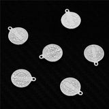 5PCS Stainless Steel Coin Jesus Charm For DIY Christian Necklace Pendant