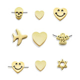 3pcs Stainless Steel 10x10mm Cross Shell Beads Charms for Bracelet Making