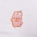 Glitter Acrylic Bear Rabbit Flower Hairpin Keychain Charms